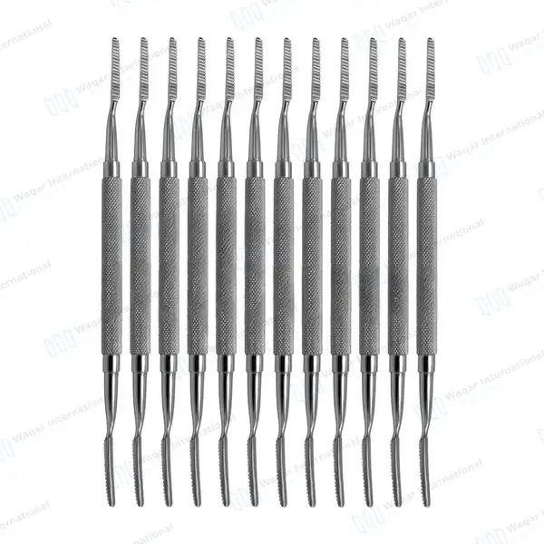 12 Pcs Polokoff Bone File #1 Double Ended - dental instruments manufactured by Waqar International, Sialkot - view 2