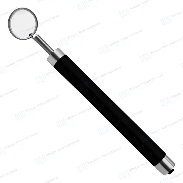 Dental Mirror with Light – Black Color Handle - surgical instruments manufactured by Waqar International, Sialkot - view 2