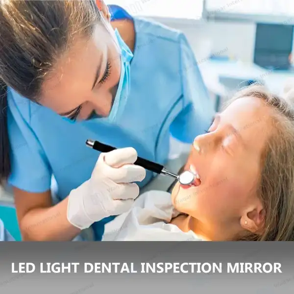 Dental Mirror with Light – Black Color Handle - surgical instruments manufactured by Waqar International, Sialkot - view 7