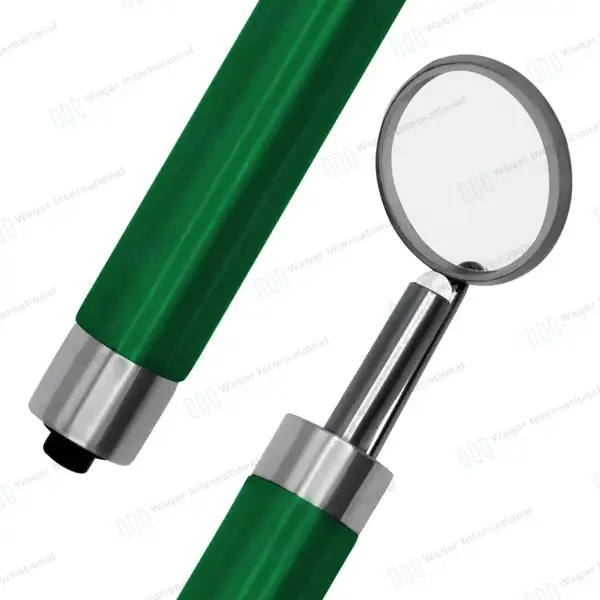Dental Mirror with Light – Green Color Handle - surgical instruments manufactured by Waqar International, Sialkot - view 5