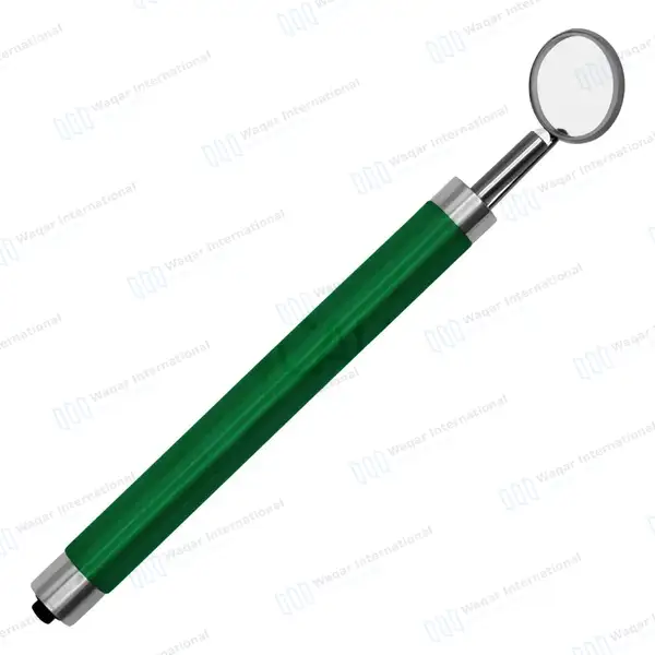 Dental Mirror with Light – Green Color Handle - surgical instruments manufactured by Waqar International, Sialkot - view 6