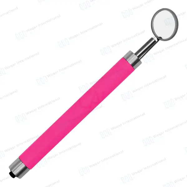 Dental Mirror with Light – Pink Color Handle - surgical instruments manufactured by Waqar International, Sialkot - view 6