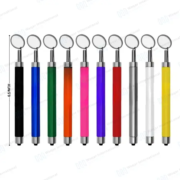 10 Dental Mouth Mirrors with LED Light  – Colored Handles - surgical instruments manufactured by Waqar International, Sialkot - view 4