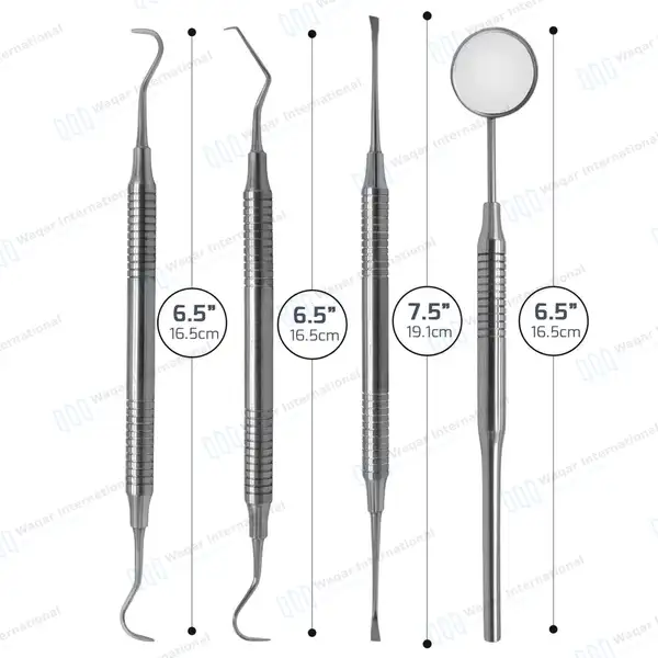 4 Pcs Dental Tarter Scraper and Remover Set – Hollow Handle - surgical instruments manufactured by Waqar International, Sialkot - view 3
