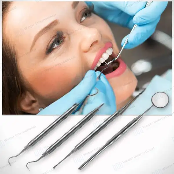 4 Pcs Dental Tarter Scraper and Remover Set – Hollow Handle - surgical instruments manufactured by Waqar International, Sialkot - view 5