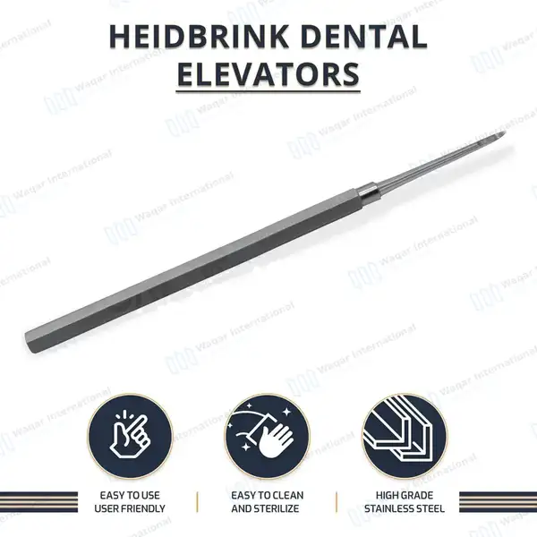 Heidbrink Root Tip Pick Elevator H1 Straight Pointed Tip - dental instruments manufactured by Waqar International, Sialkot - view 7