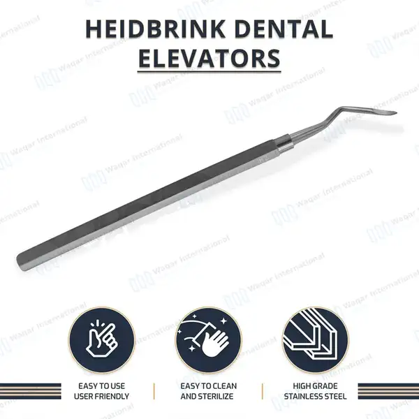 Heidbrink Root Tip Pick Elevator H2 Right Angled Pointed Tip - dental instruments manufactured by Waqar International, Sialkot - view 7