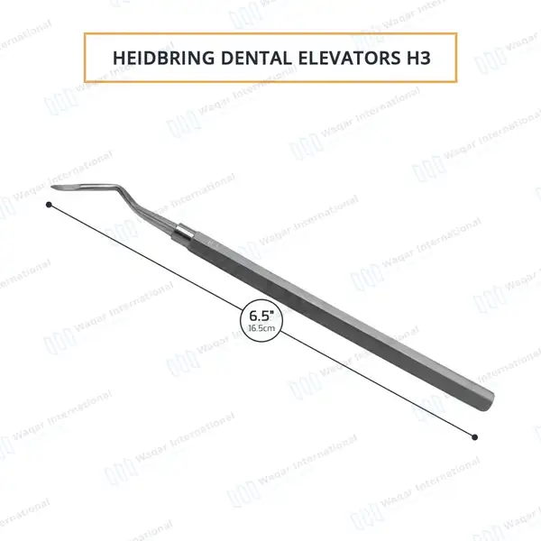 Heidbrink Root Tip Pick Elevator H3 Left Angled Pointed Tip - dental instruments manufactured by Waqar International, Sialkot - view 3