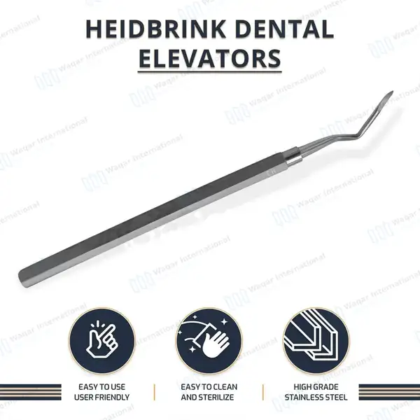 Heidbrink Root Tip Pick Elevator H3 Left Angled Pointed Tip - dental instruments manufactured by Waqar International, Sialkot - view 7