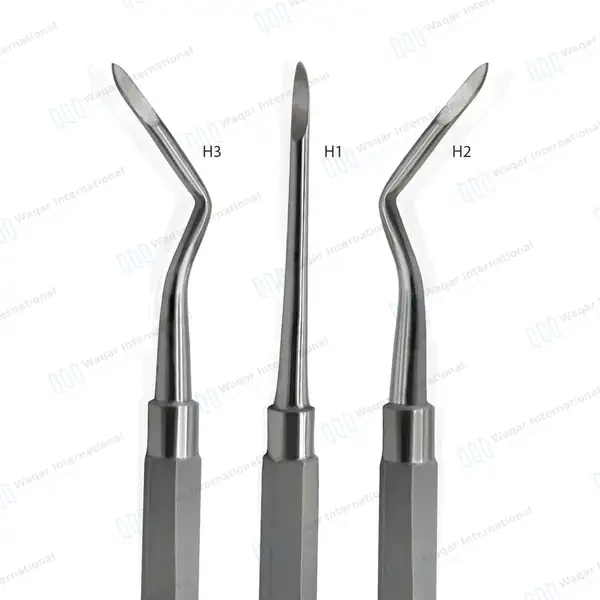 3 Pcs Heidbrink Root Tip Pick Elevator Set H1, H2 & H3 Pointed Tips - dental instruments manufactured by Waqar International, Sialkot - view 2