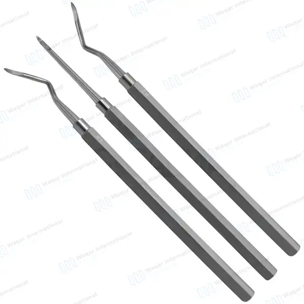 3 Pcs Heidbrink Root Tip Pick Elevator Set H1, H2 & H3 Pointed Tips - dental instruments manufactured by Waqar International, Sialkot - view 9