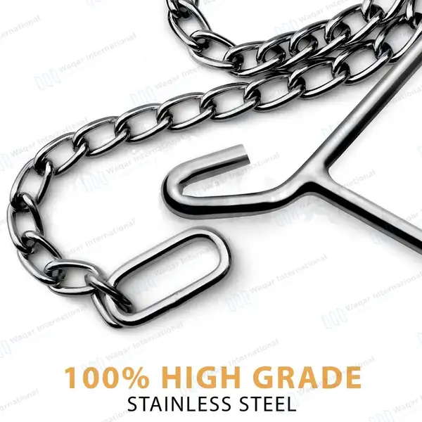 Calf Pulling Chains 30″ OB Apparatus with 2 Handle Puller Hooks - veterinary instruments manufactured by Waqar International, Sialkot - view 4