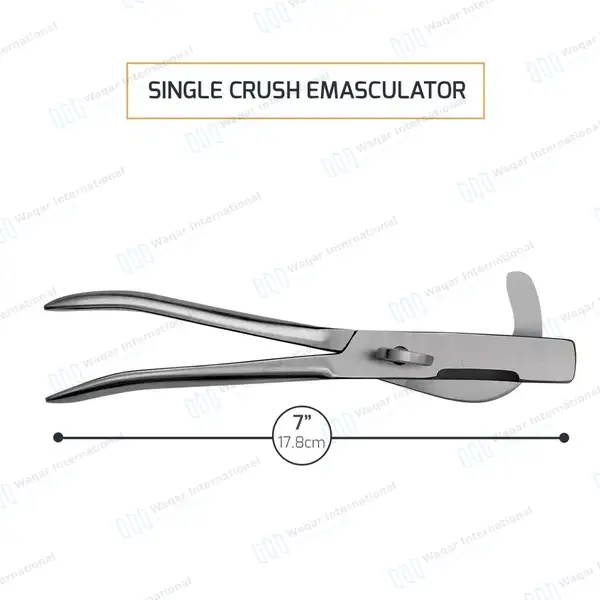 Single Crush Emasculator 7″ Veterinary Castrator Plier - veterinary instruments manufactured by Waqar International, Sialkot - view 3