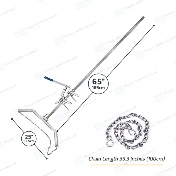 3 Pcs Ratchet Calf Puller with OB Handle & 60″ Chain Cattle Delivery Veterinary Set - veterinary instruments manufactured by Waqar International, Sialkot - view 6
