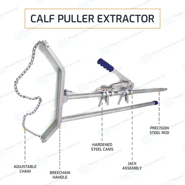Heavy Duty Ratchet Style Calf Puller 67″ with Zipper Carrying Bag - veterinary instruments manufactured by Waqar International, Sialkot - view 4