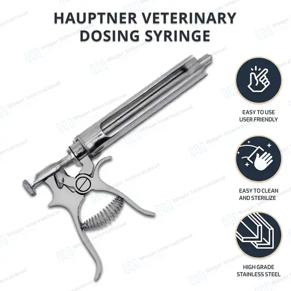 Hauptner Dosing Syringe 30cc with Glass Barrel - veterinary instruments manufactured by Waqar International, Sialkot - view 7
