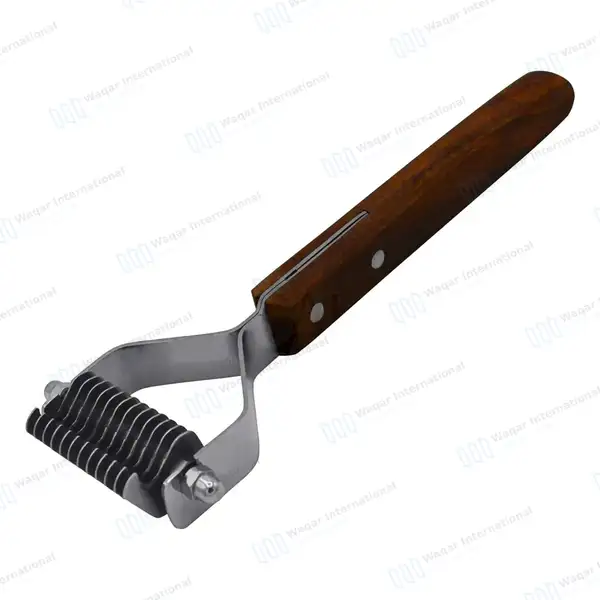 De-shedding Rake 12 Blades 7.5″ Pet Grooming Dematting Comb - veterinary instruments manufactured by Waqar International, Sialkot - view 7