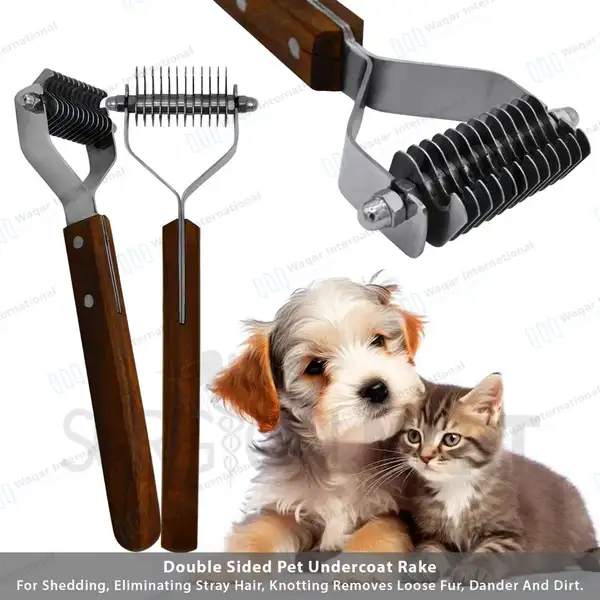 De-shedding Rake 12 Blades 7.5″ Pet Grooming Dematting Comb - veterinary instruments manufactured by Waqar International, Sialkot - view 8