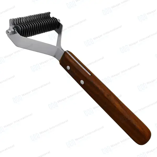 De-shedding Rake 20 Blades for Dogs Cats 7.5″ Pet Grooming Dematting Comb - veterinary instruments manufactured by Waqar International, Sialkot - view 2