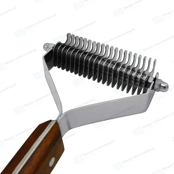 De-shedding Rake 20 Blades for Dogs Cats 7.5″ Pet Grooming Dematting Comb - veterinary instruments manufactured by Waqar International, Sialkot - view 5