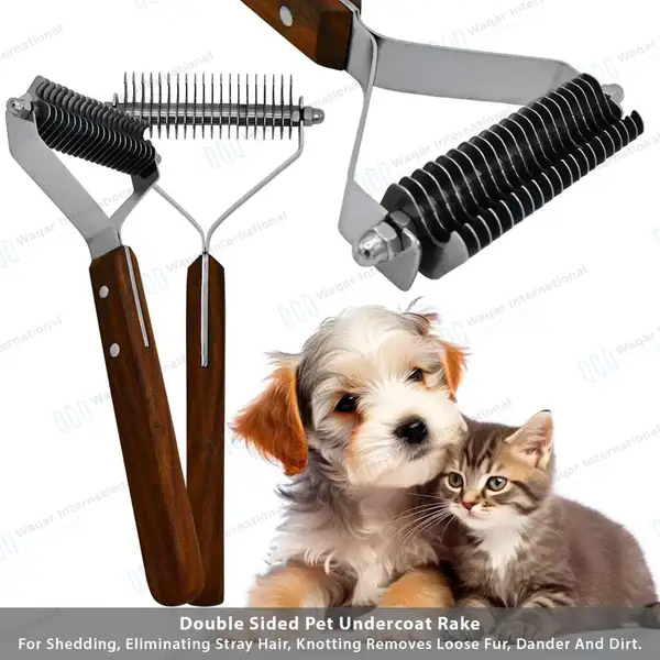 De-shedding Rake 20 Blades for Dogs Cats 7.5″ Pet Grooming Dematting Comb - veterinary instruments manufactured by Waqar International, Sialkot - view 8