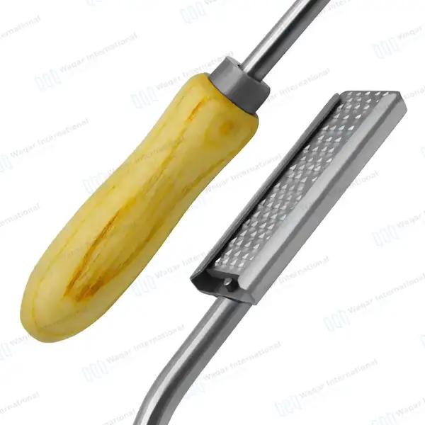 Equine Dental Float Rasp 24″ Down with Adjustable Wooden Handle - veterinary instruments manufactured by Waqar International, Sialkot - view 5