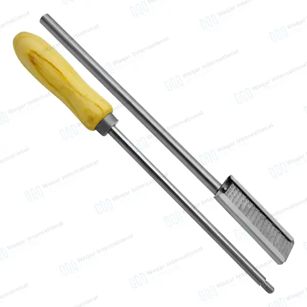 3 Equine Dental Float Rasps Set Angle Up, Down & Straight Adjustable Wooden Handle - veterinary instruments manufactured by Waqar International, Sialkot - view 7