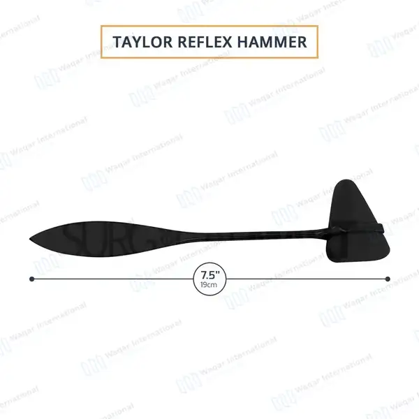 2 Pcs Taylor Tomahawk Percussion Reflex Hammer – Black - surgical instruments manufactured by Waqar International, Sialkot - view 3