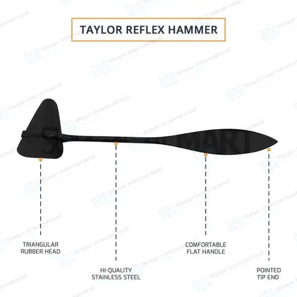 4 Pcs Taylor Tomahawk Percussion Reflex Hammer – Black - surgical instruments manufactured by Waqar International, Sialkot - view 4