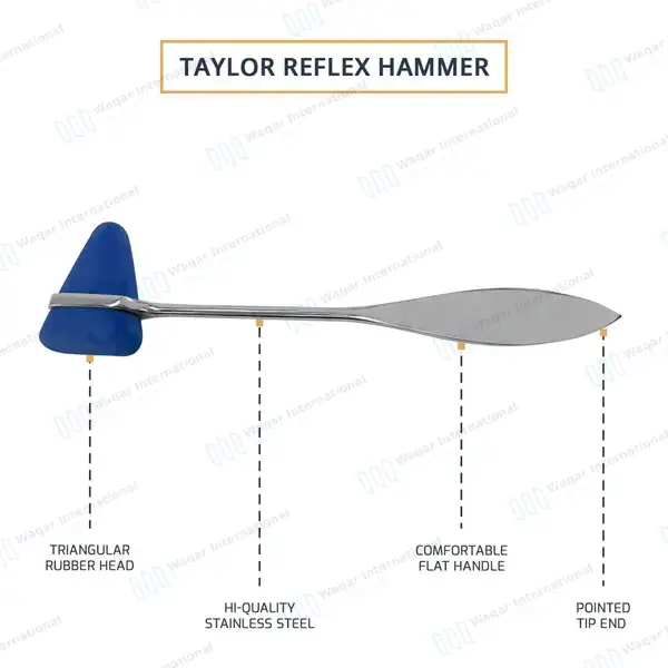 2 Pcs Taylor Tomahawk Percussion Reflex Hammer – Blue - surgical instruments manufactured by Waqar International, Sialkot - view 4