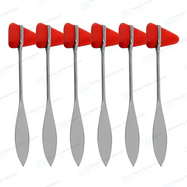 6 Pcs Taylor Reflex Hammer 7.5″ with Red Silicone Rubber Head - surgical instruments manufactured by Waqar International, Sialkot - view 2