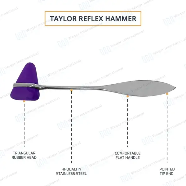 12 Pcs Taylor Tomahawk Percussion Reflex Hammer – Purple - surgical instruments manufactured by Waqar International, Sialkot - view 4