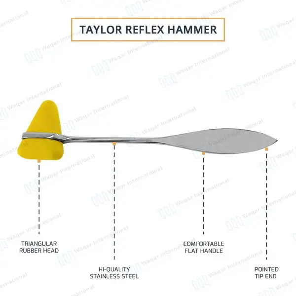 12 Pcs Taylor Tomahawk Percussion Reflex Hammer – Yellow - surgical instruments manufactured by Waqar International, Sialkot - view 4