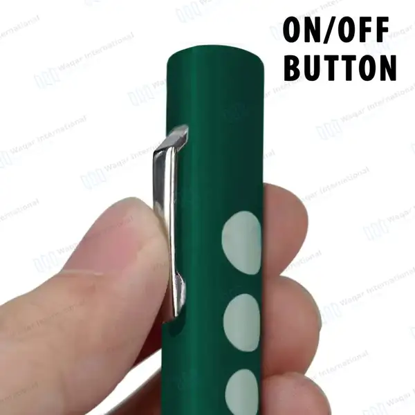6 Disposable LED Pupil Gauge Penlights – Green - surgical instruments manufactured by Waqar International, Sialkot - view 4