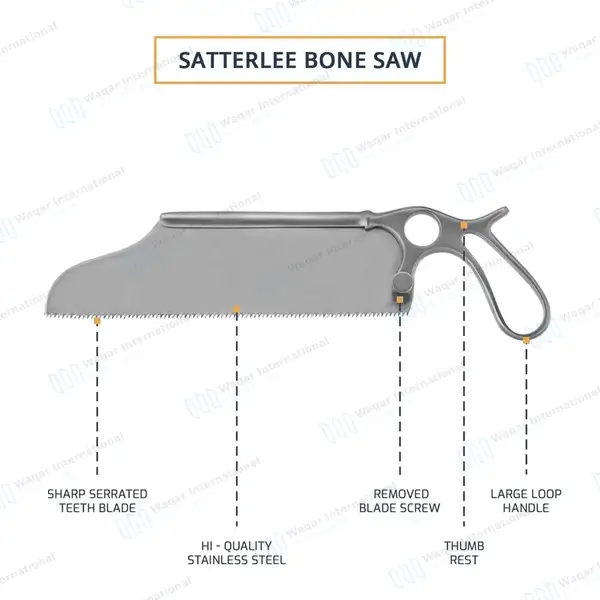 Satterlee Bone Saw 13″ Ring Handle - orthopedic instruments manufactured by Waqar International, Sialkot - view 4