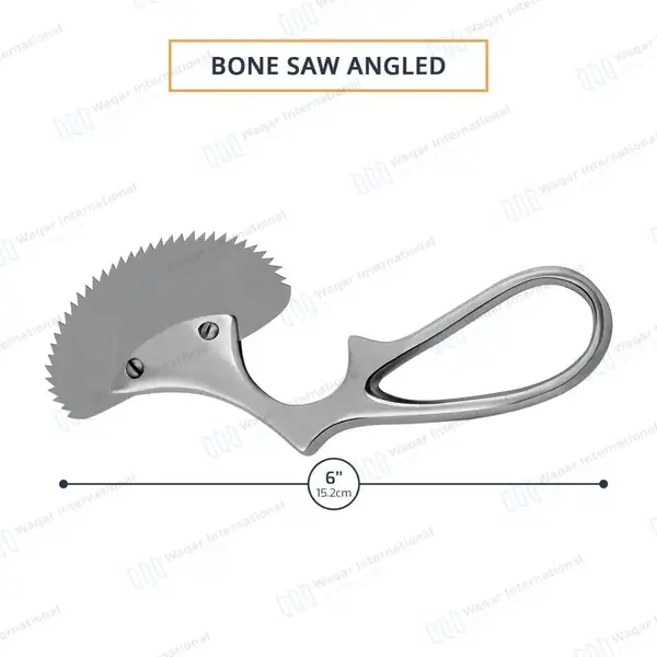 Bone Saw Angled 6″ Sharp Serrated Blade - orthopedic instruments manufactured by Waqar International, Sialkot - view 3