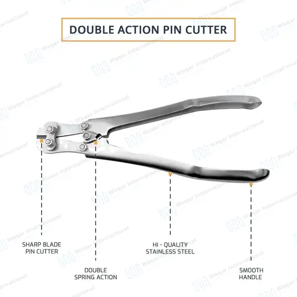 Double Action Pin Cutter 15″ Cuts Up To 4.8mm - surgical instruments manufactured by Waqar International, Sialkot - view 4