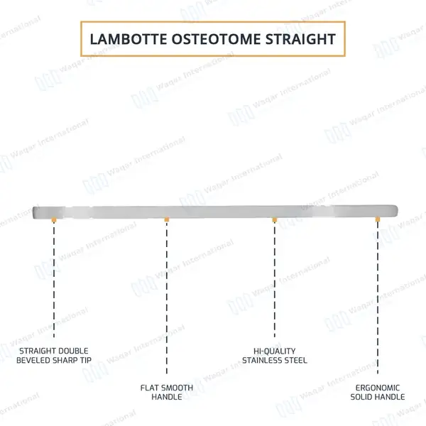 Lambotte Osteotome 9″ Straight 6mm Tip - surgical instruments manufactured by Waqar International, Sialkot - view 4