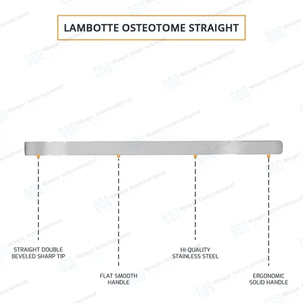 Lambotte Osteotome 9″ Straight 13mm Tip - surgical instruments manufactured by Waqar International, Sialkot - view 4