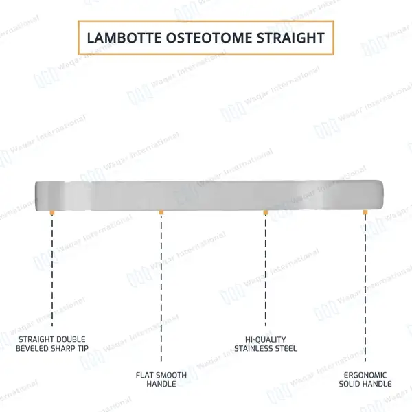 Lambotte Osteotome 9″ Straight 19mm Tip - surgical instruments manufactured by Waqar International, Sialkot - view 4