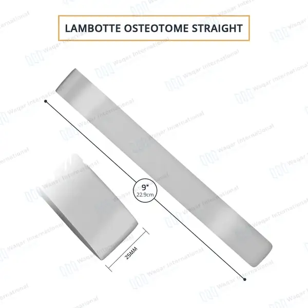 Lambotte Osteotome 9″ Straight 25mm Tip - surgical instruments manufactured by Waqar International, Sialkot - view 3