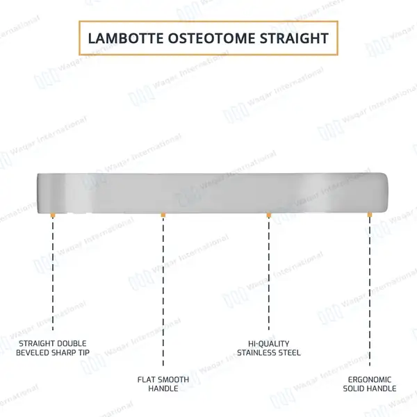 Lambotte Osteotome 9″ Straight 25mm Tip - surgical instruments manufactured by Waqar International, Sialkot - view 4