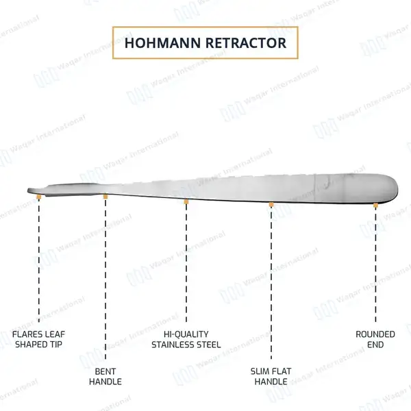 Hohmann Retractor 6.25″ Blade 6mm Wide - orthopedic instruments manufactured by Waqar International, Sialkot - view 2