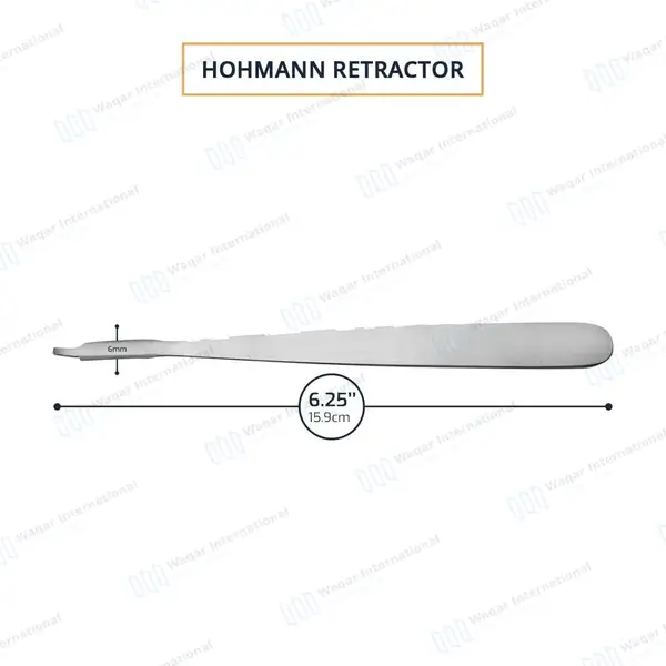Hohmann Retractor 6.25″ Blade 6mm Wide - orthopedic instruments manufactured by Waqar International, Sialkot - view 3