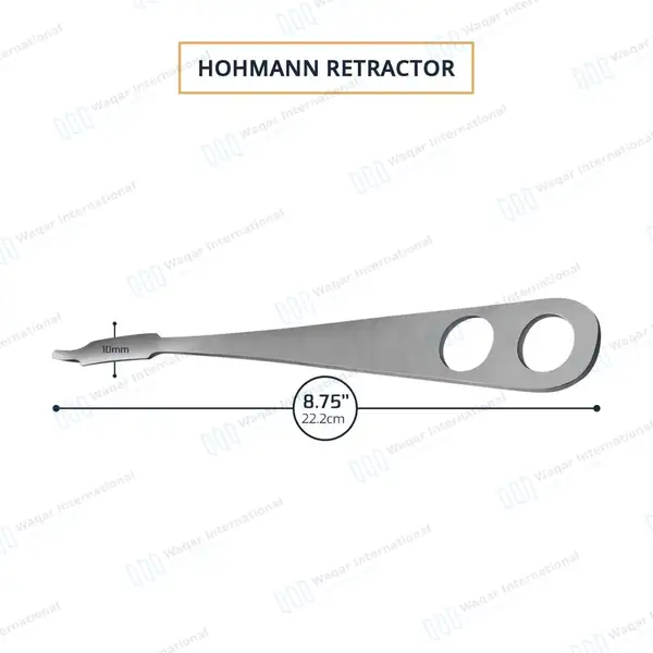 Hohmann Retractor 8 3/4″ 10mm Wide Blade – Single Ended - orthopedic instruments manufactured by Waqar International, Sialkot - view 3