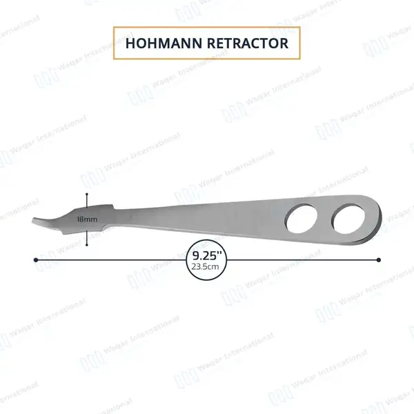 Hohmann Retractor 9 1/4″ 18mm Wide Blade – Single Ended - orthopedic instruments manufactured by Waqar International, Sialkot - view 3