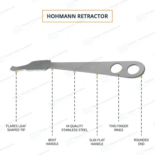 Hohmann Retractor 10″ 25mm Wide Blade – Single Ended - orthopedic instruments manufactured by Waqar International, Sialkot - view 4