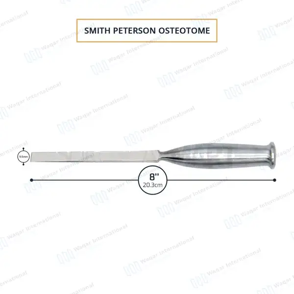Smith Peterson Osteotome 8″ Straight 9.5mm Blade - surgical instruments manufactured by Waqar International, Sialkot - view 3