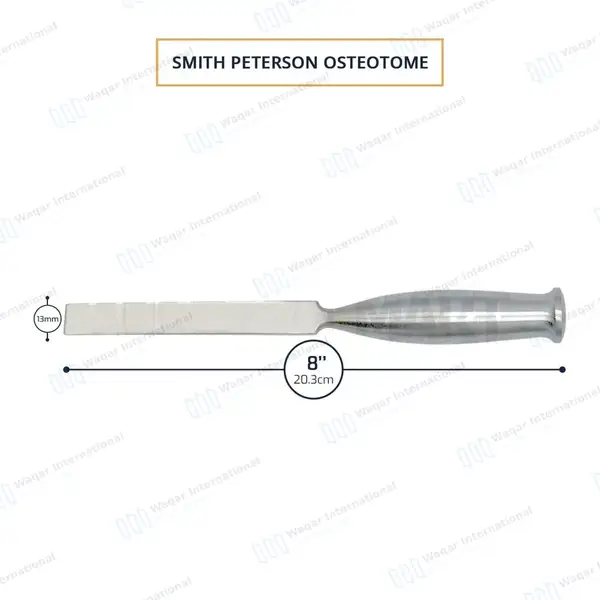 Smith Peterson Osteotome 8″ Straight 13mm Blade - surgical instruments manufactured by Waqar International, Sialkot - view 3