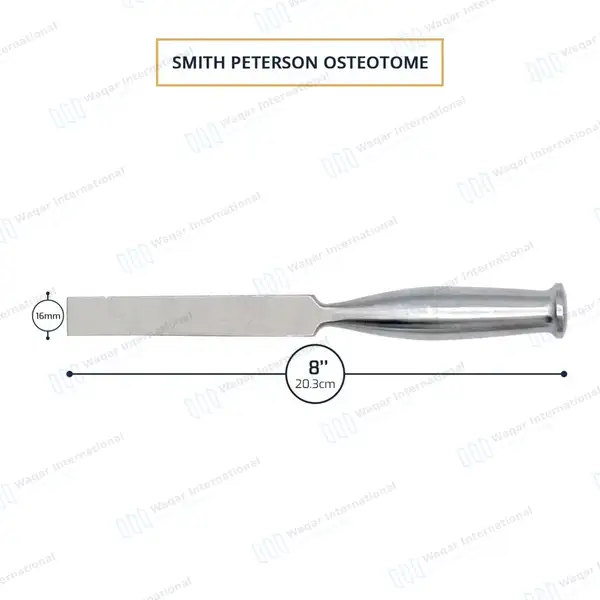 Smith Peterson Osteotome 8″ Straight 16mm Blade - surgical instruments manufactured by Waqar International, Sialkot - view 2